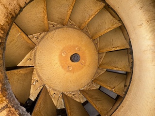 Tulsa rooftop exhaust fan before cleaning